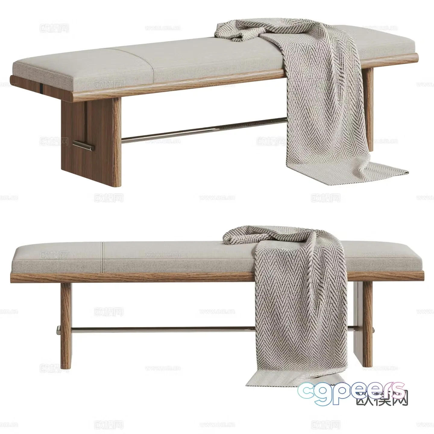 Modern bed stool 3d model