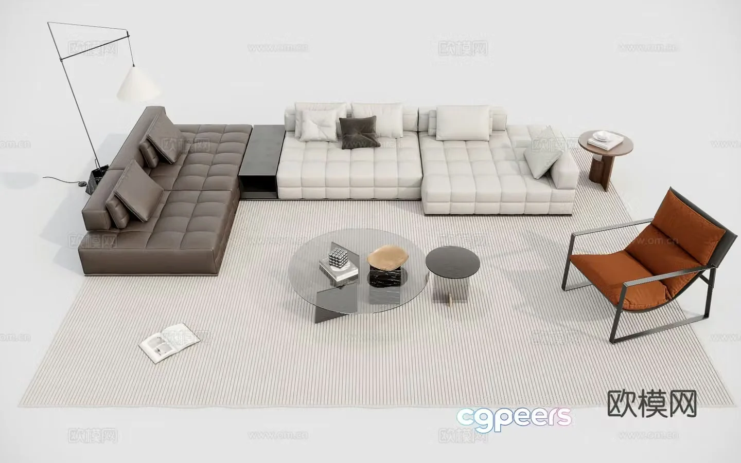 Modern sectional sofa 3d model