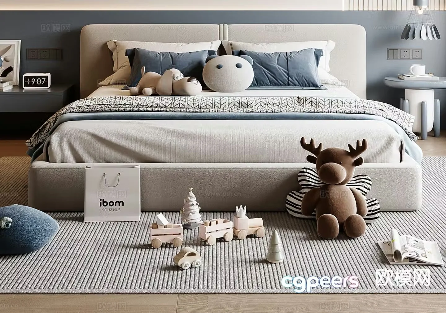 Modern children’s bed 3d model