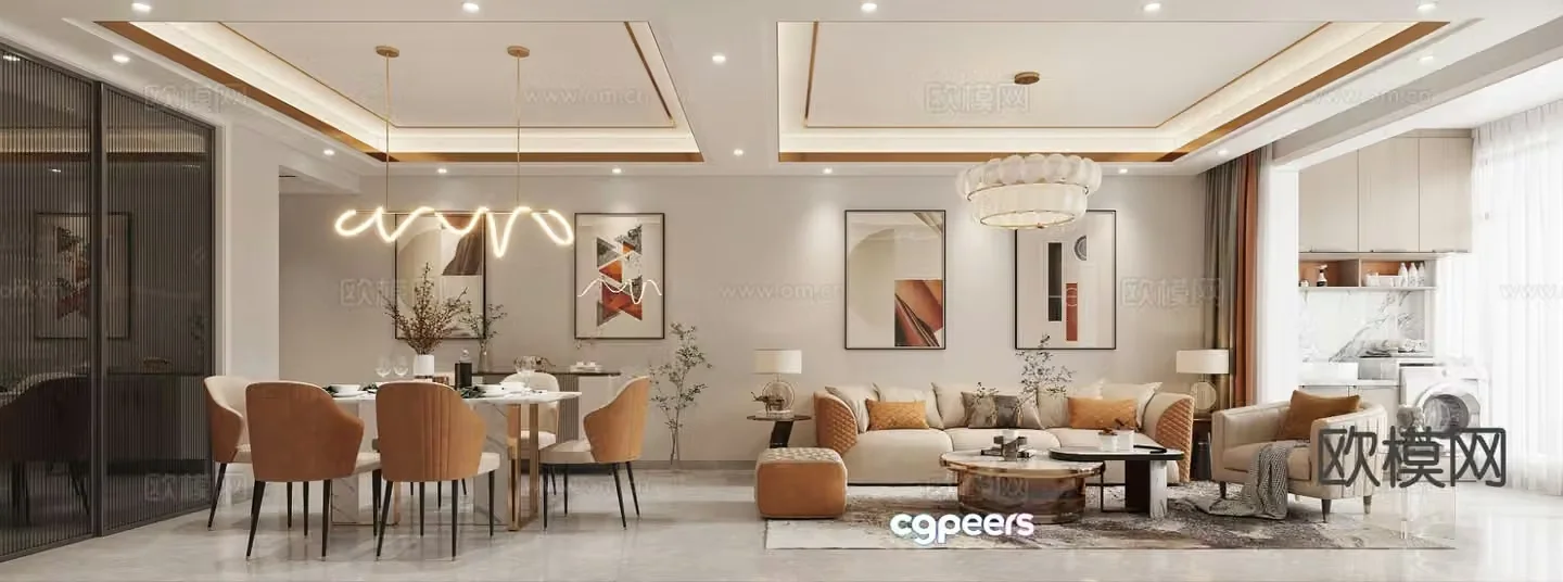 Light luxury restaurant 3D model