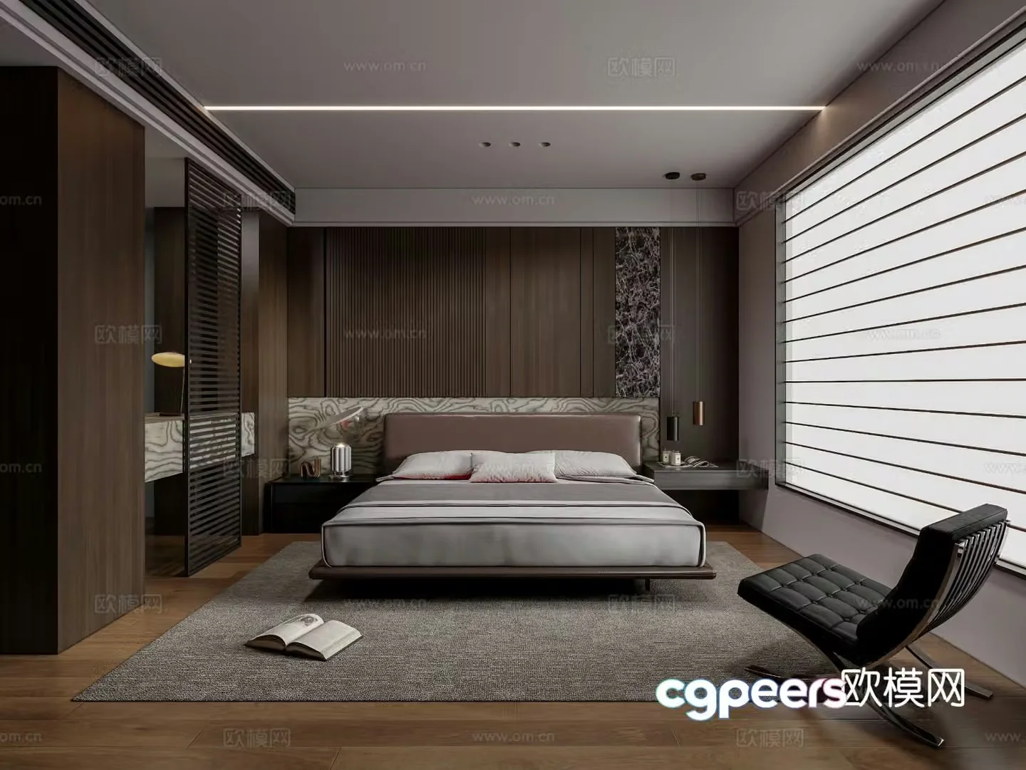 Italian style bedroom master bedroom 3d model
