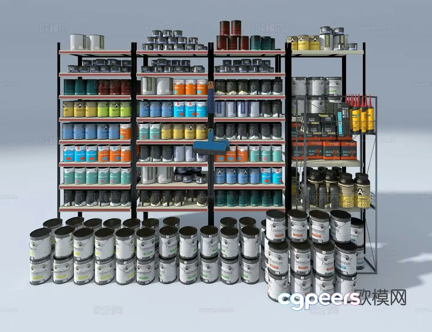 Supermarket shelves daily necessities shelves 3d model