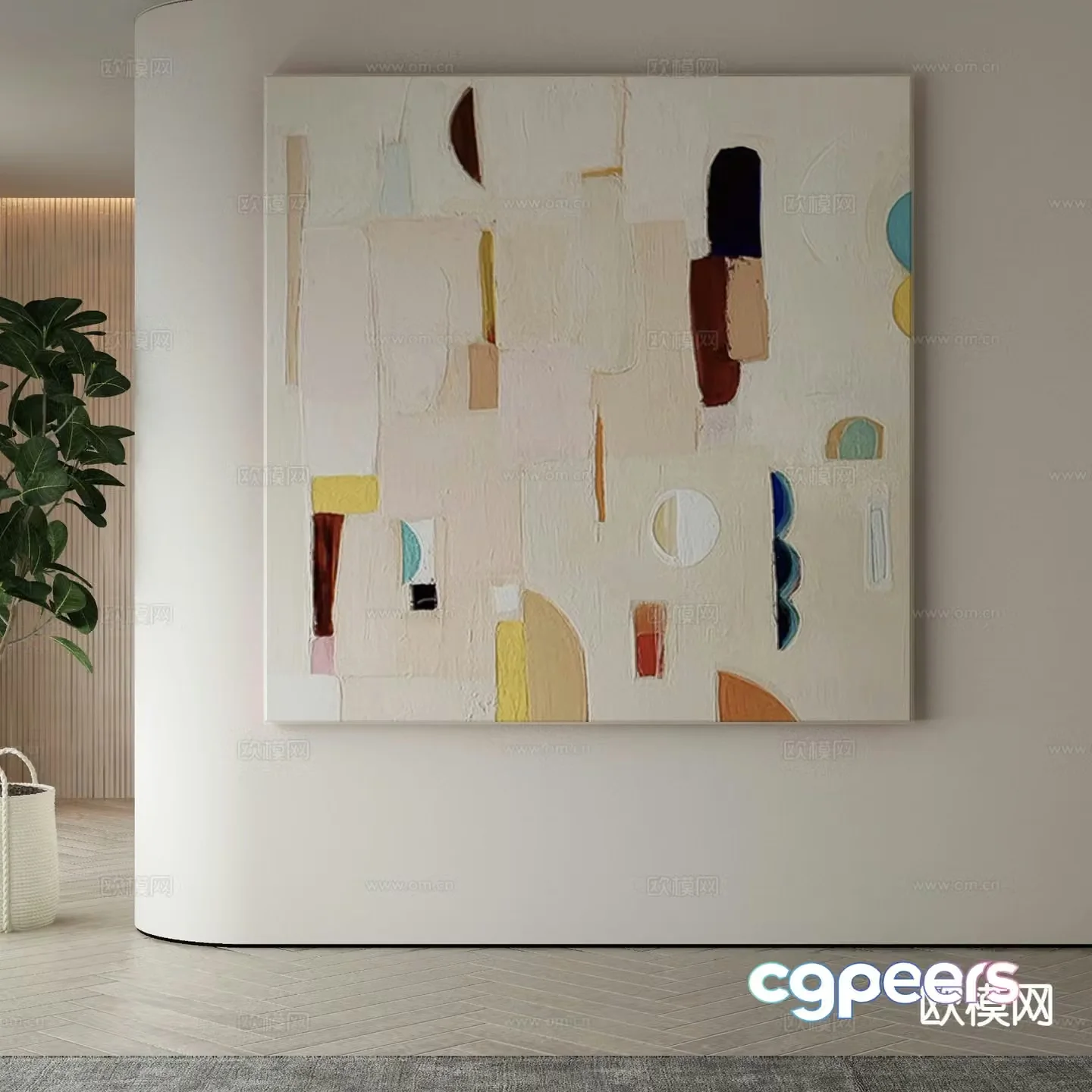 Modern art painting texture painting decorative painting 3d model