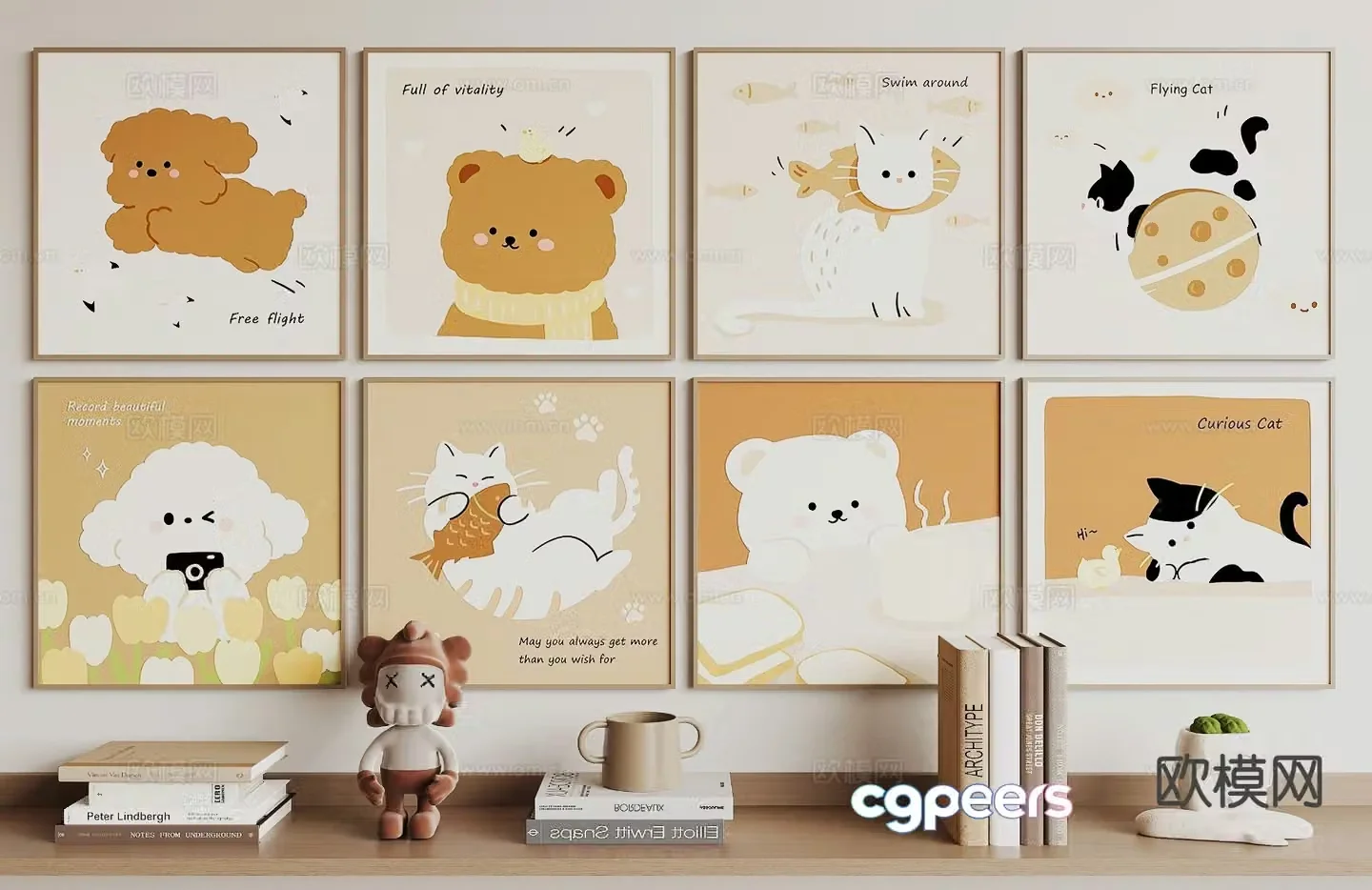 Modern children’s hanging painting cartoon hanging painting 3d model