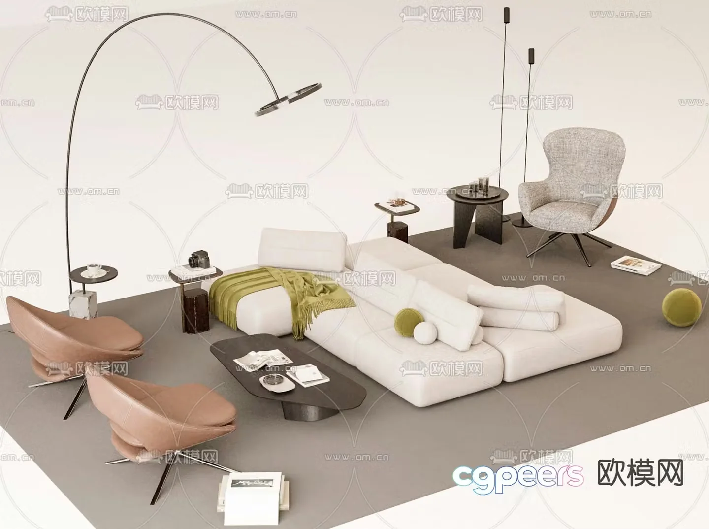 Office sofa public sofa 3d model