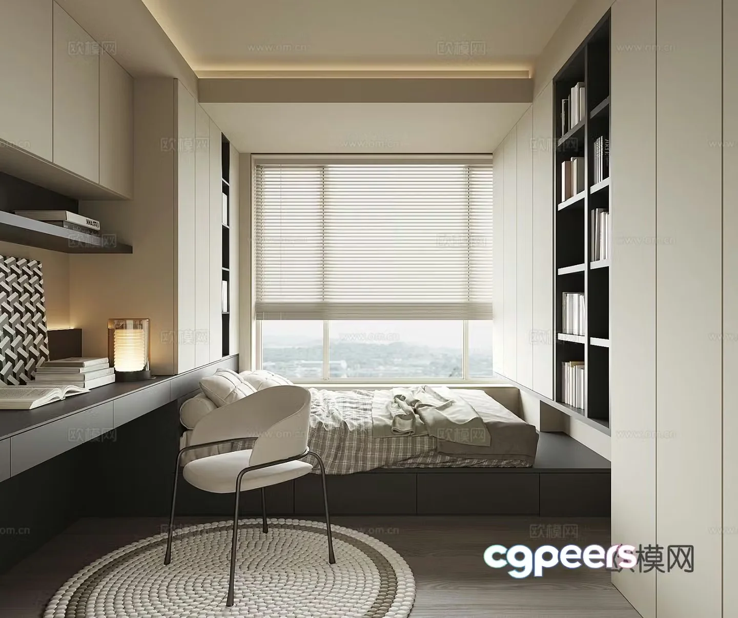 Modern tatami bedroom 3d model