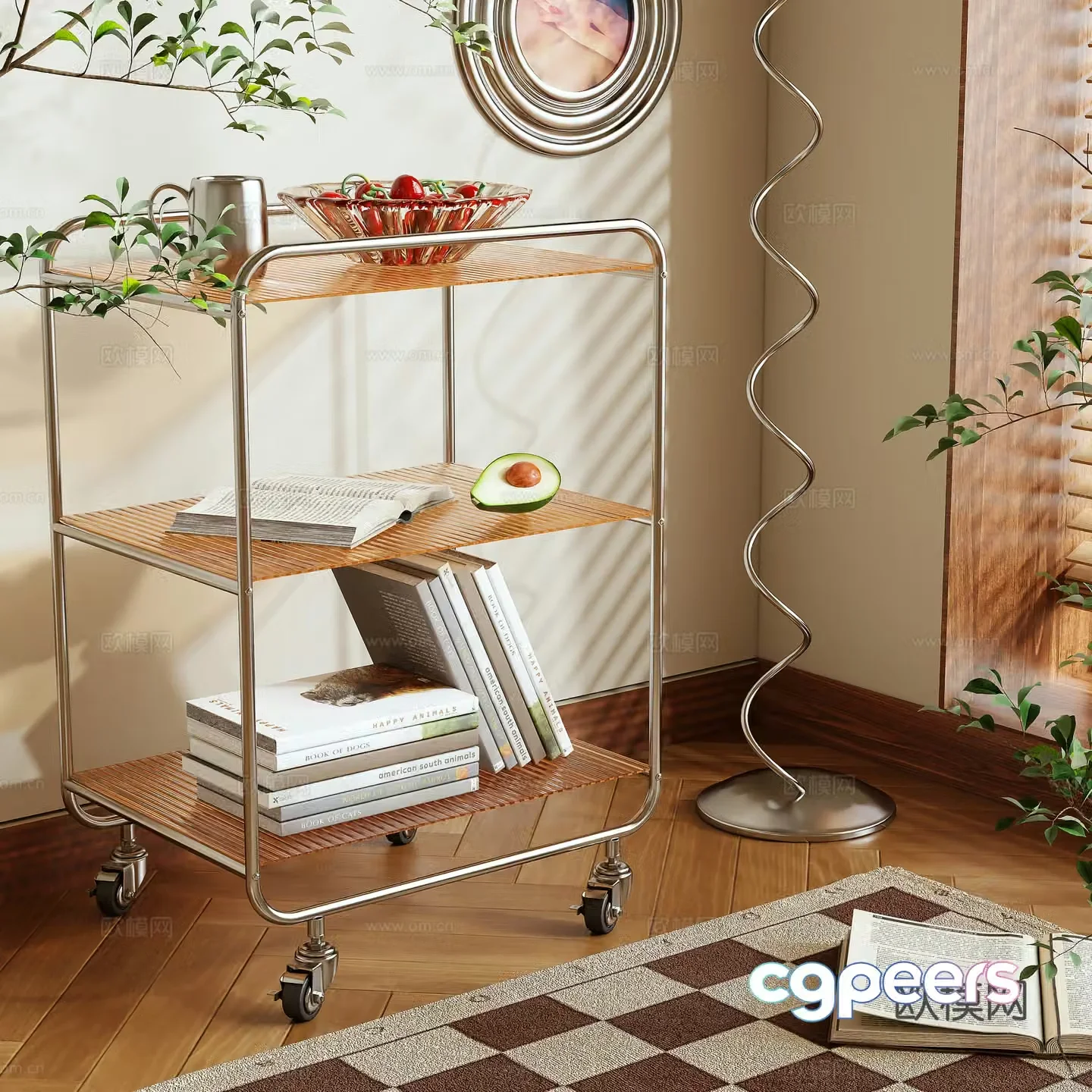 Modern moving side table 3D model