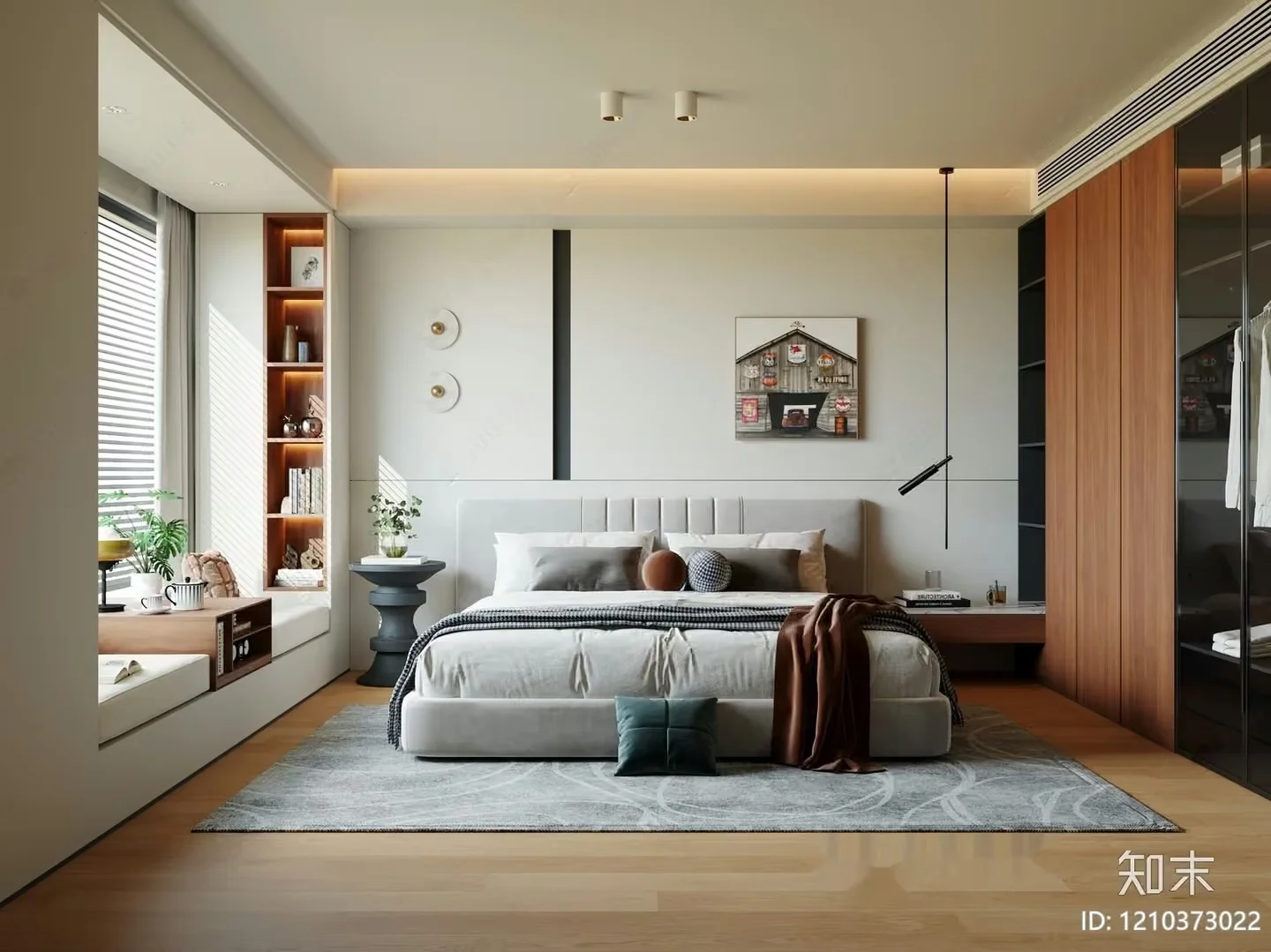Cozy Modern Bedroom 3D Model – 12545 – VRAY Render