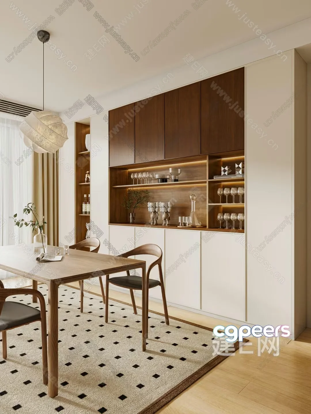 A Modern Dining Room 3D Model – 8709 – CORONA Render
