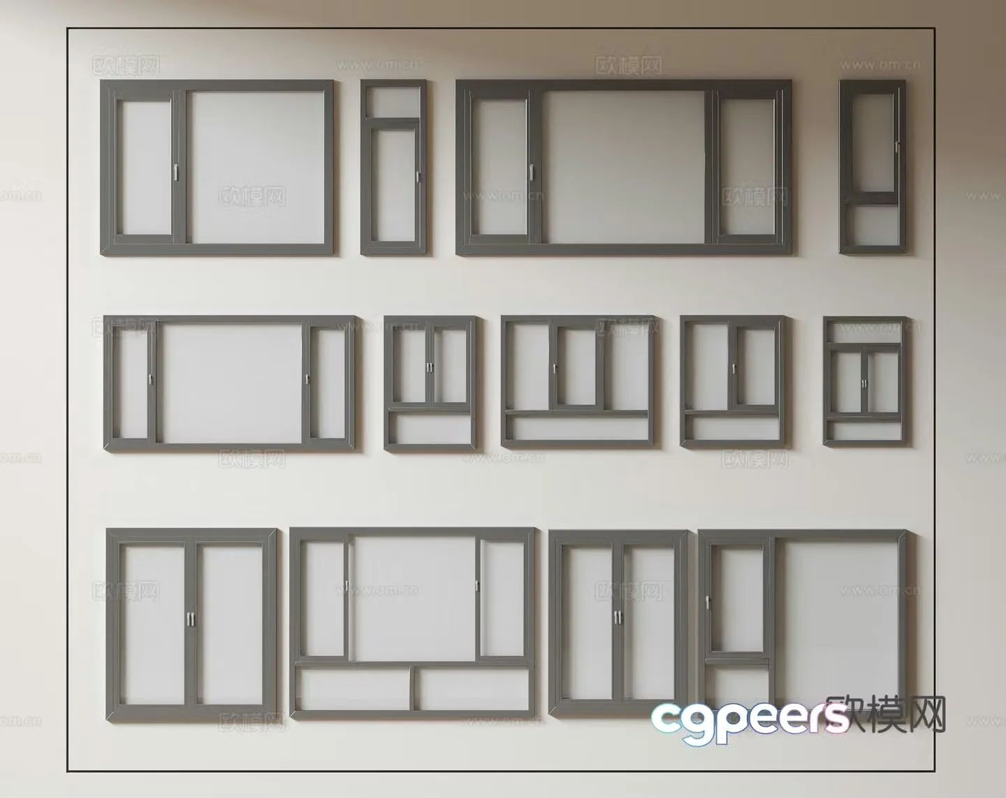 Modern windows floor-to-ceiling windows balcony windows bay windows bedroom windows sliding windows 3d model