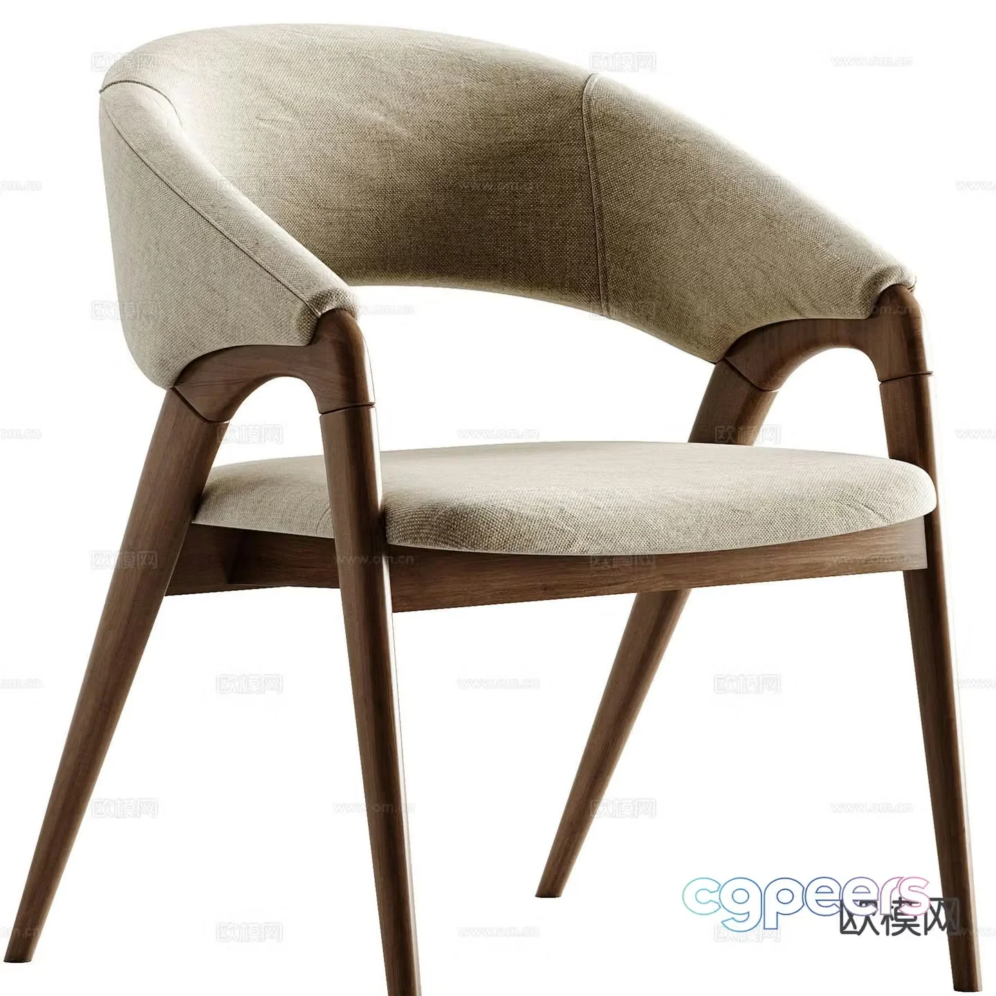 ARC modern fabric chair dining chair 3d model