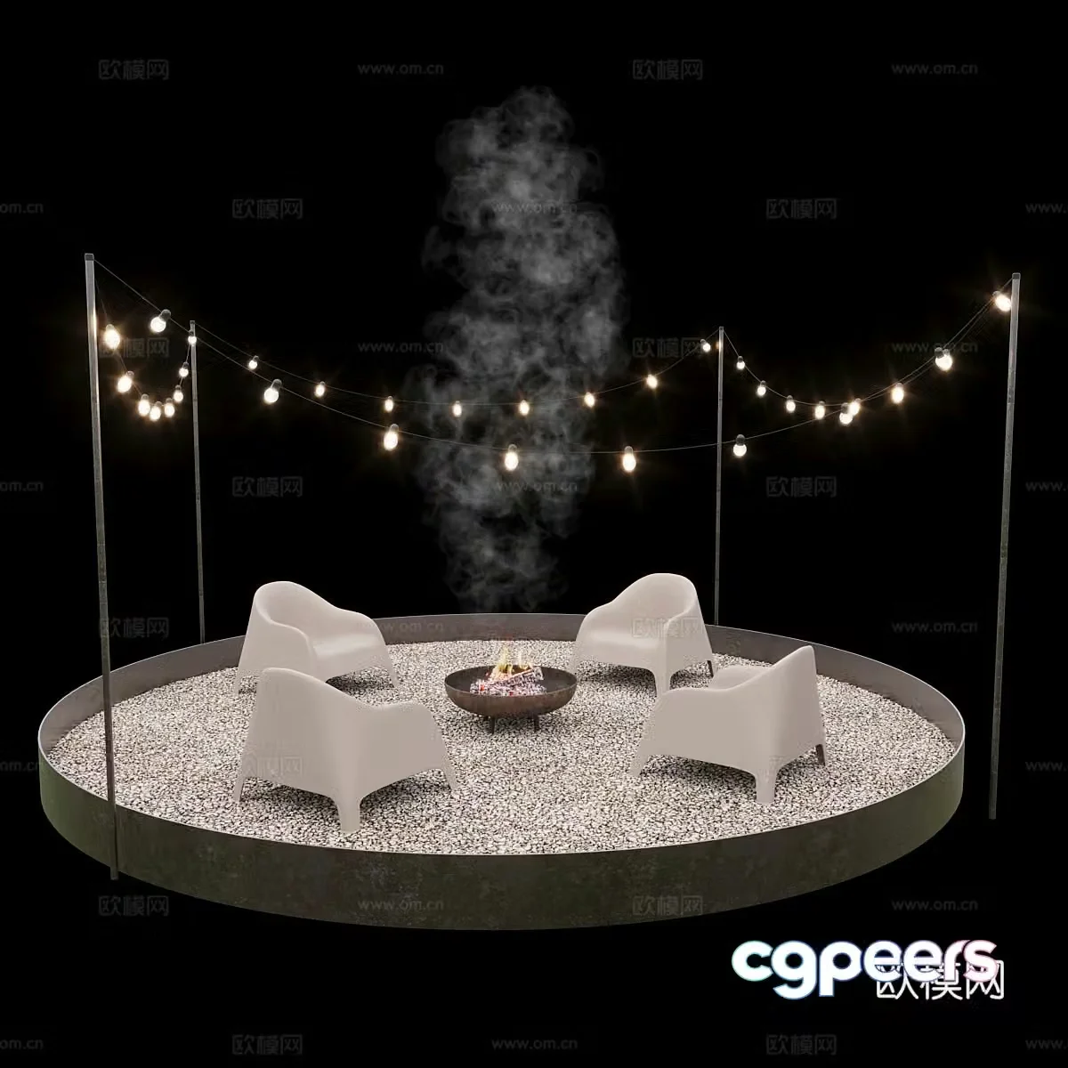 New Chinese outdoor stove fireplace 3d model