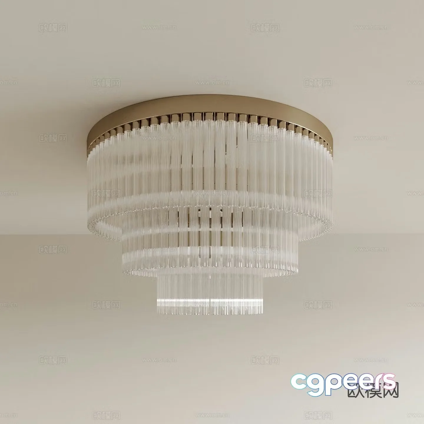 Light luxury crystal ceiling lamp 3D model