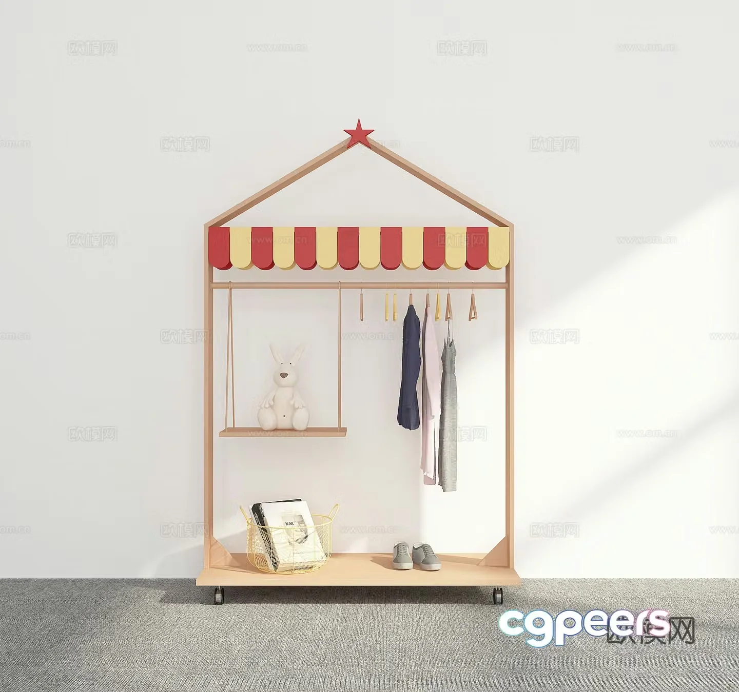 Modern children’s clothes hanger 3d model