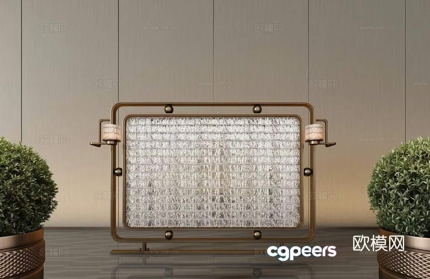 Light luxury glass screen 3d model