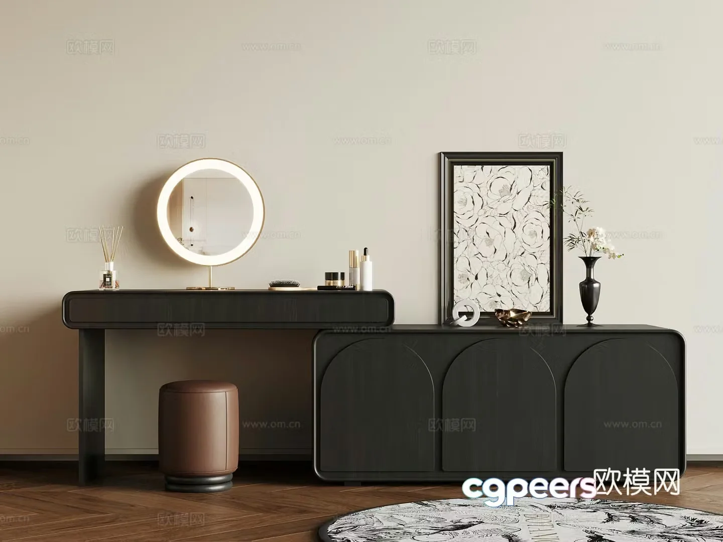 French dressing table 3d model