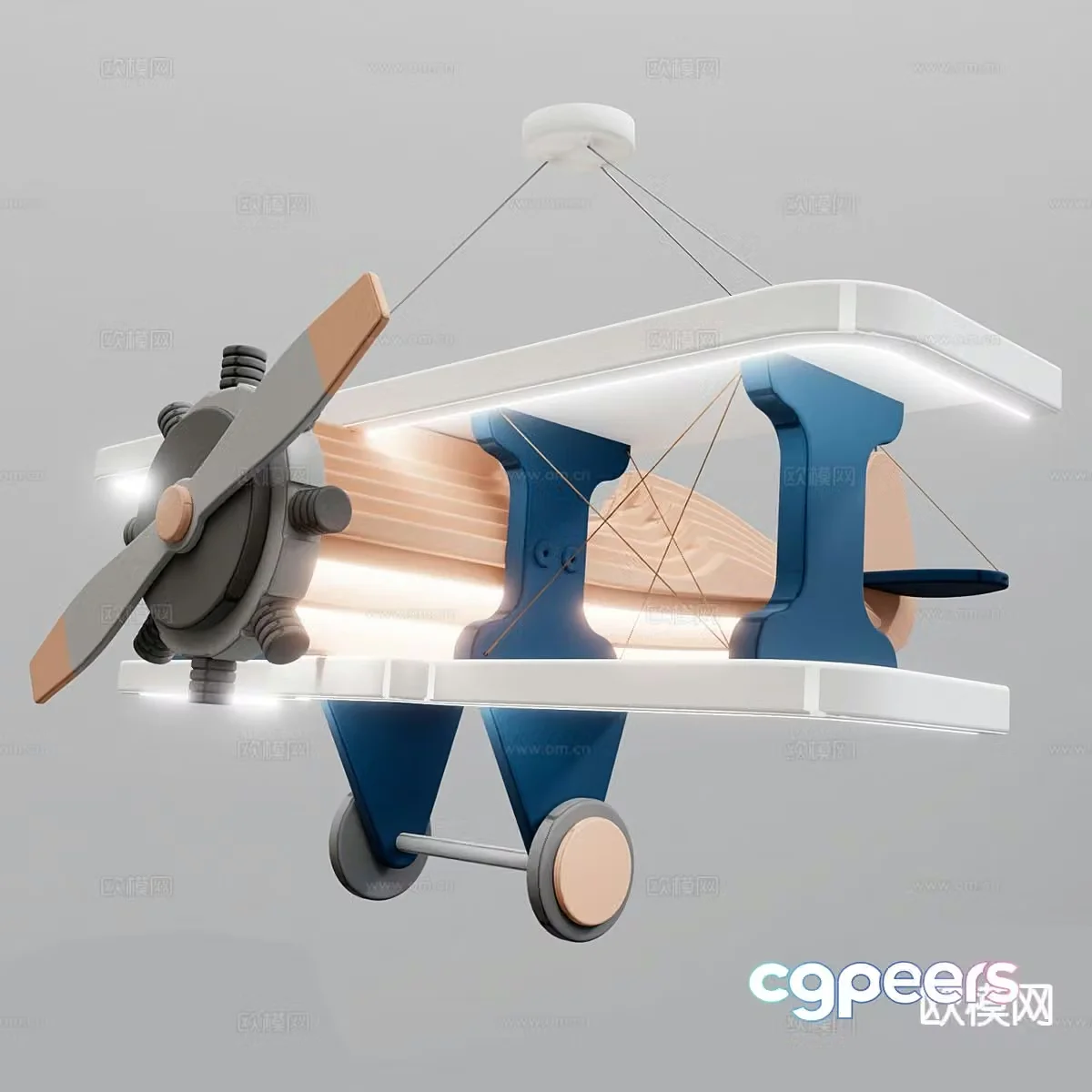 Aircraft chandelier children’s room chandelier 3d model