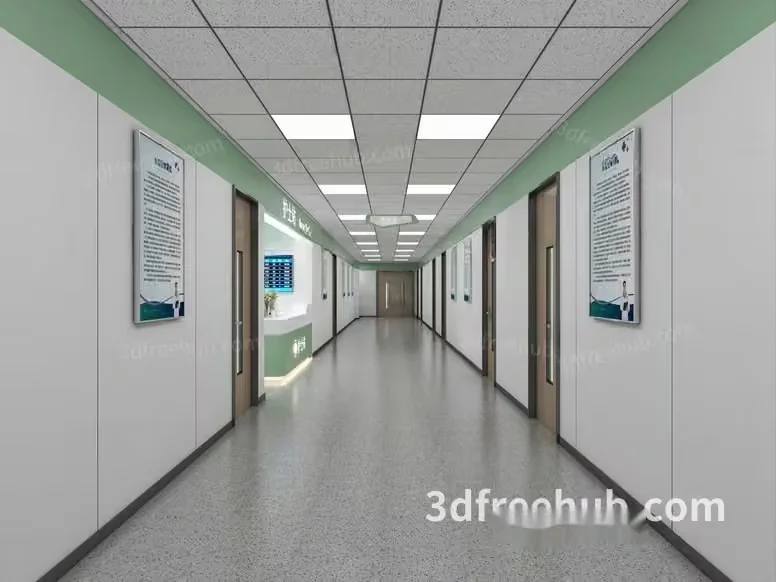 A Long Hallway 3D Model – 20799 – VRAY Render