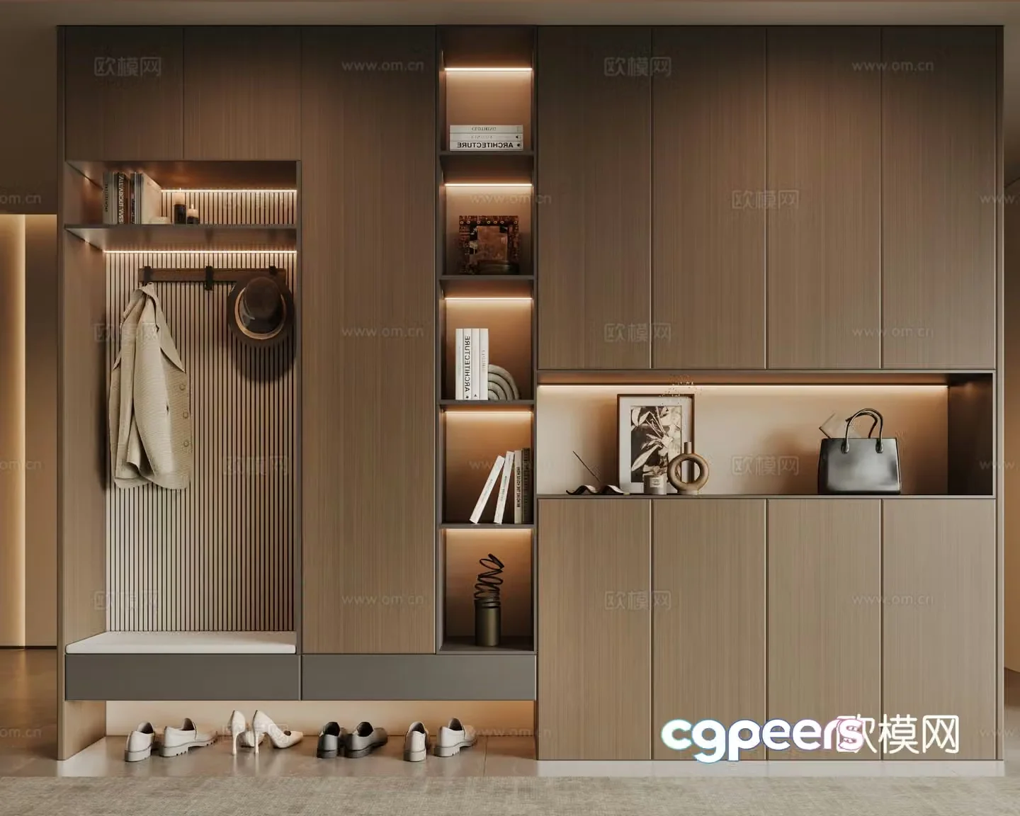 Modern porch shoe cabinet 3d model