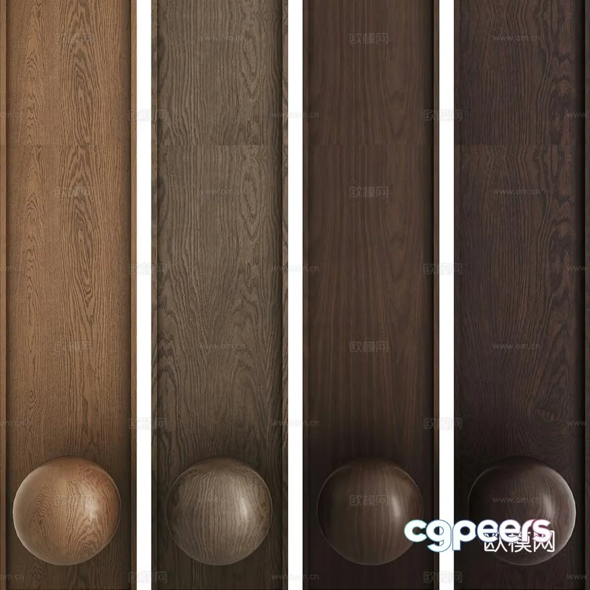 New Chinese style wood veneer wainscot 3D model
