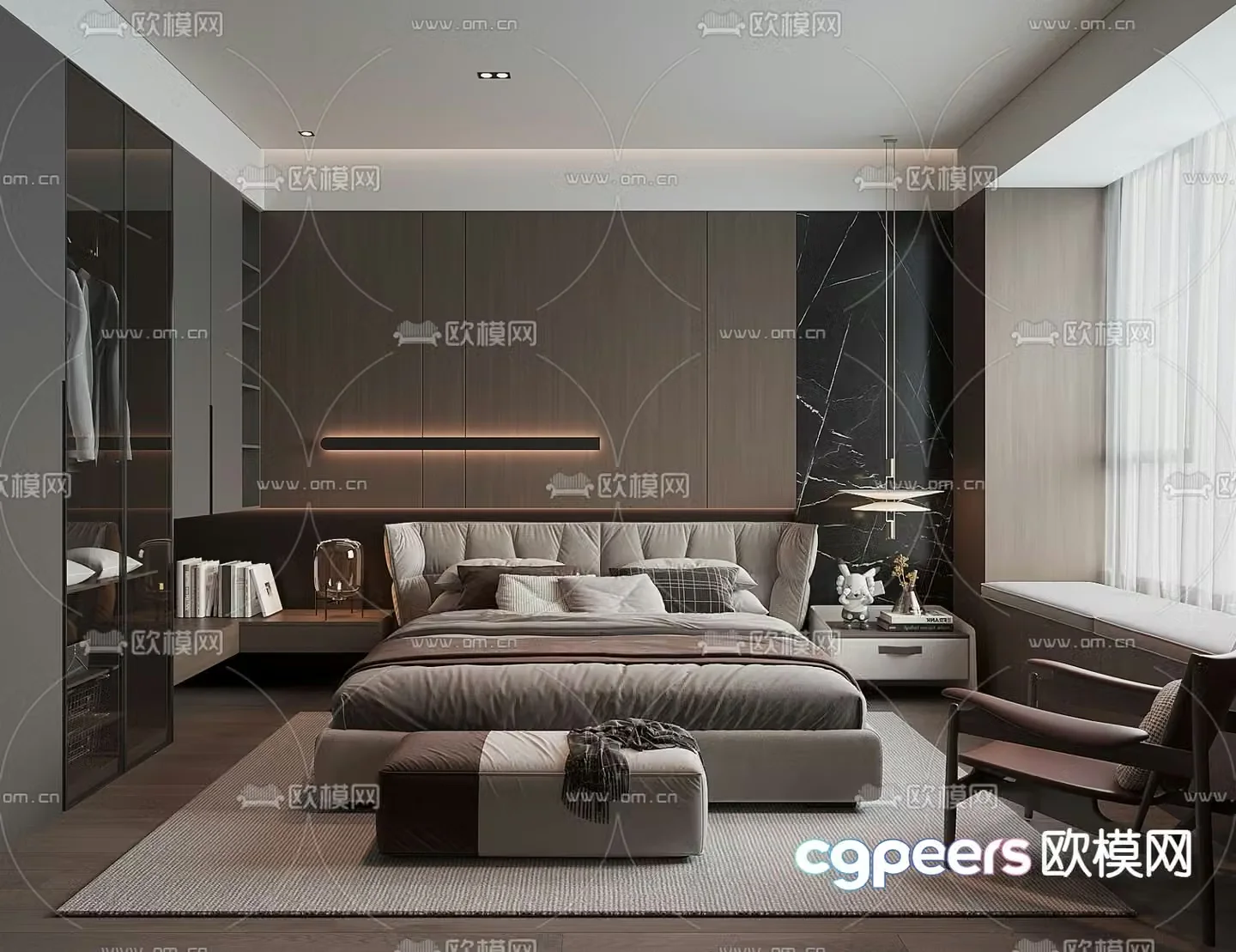 Modern bedroom Master bedroom Master room 3d model
