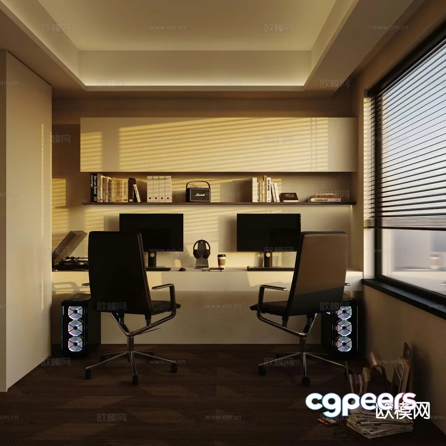 Modern e-sports room game room computer room 3D model