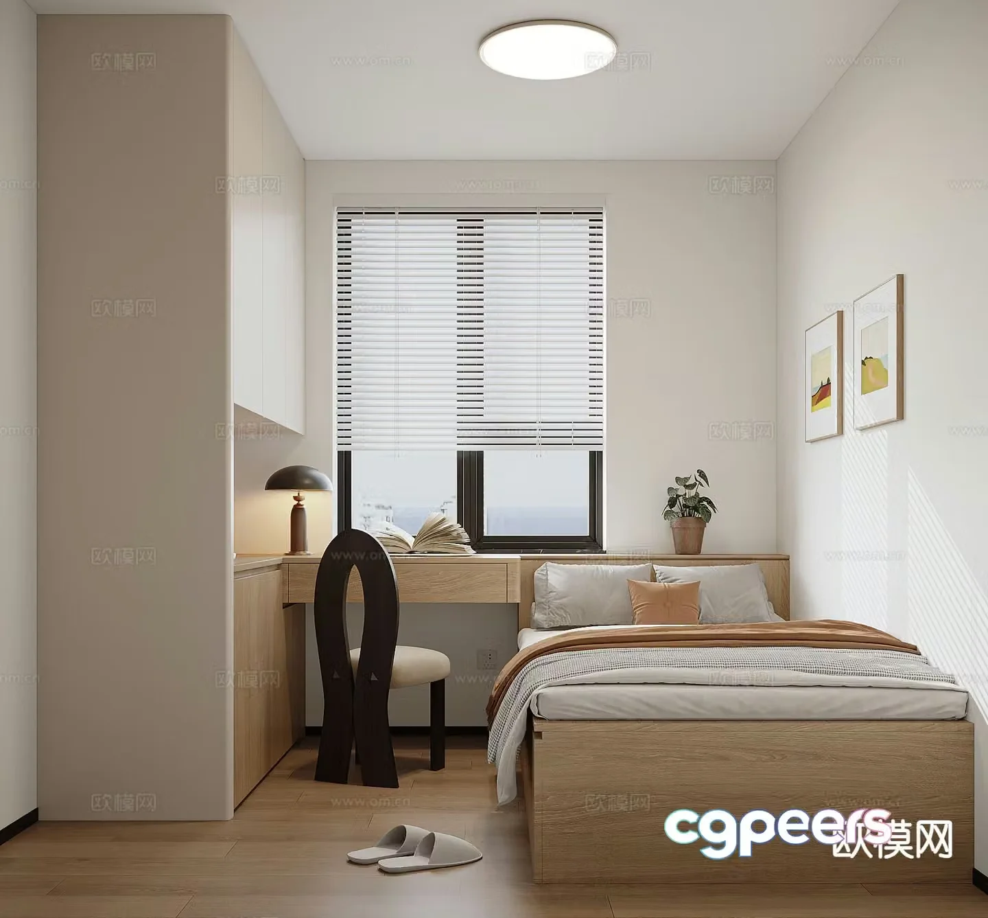Modern tatami bedroom 3d model
