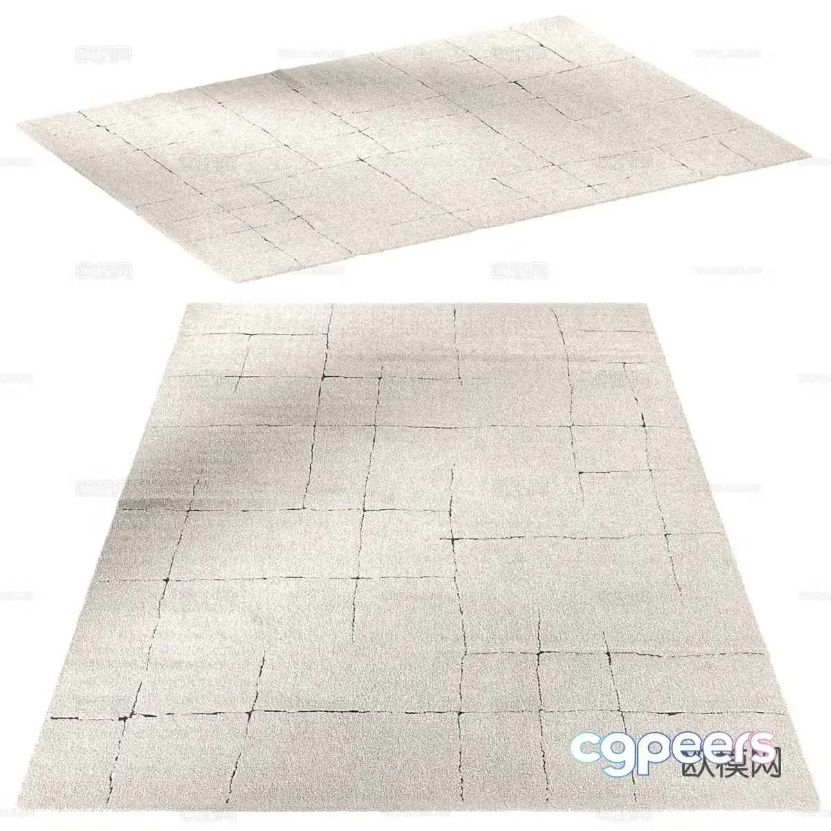 New Chinese style Ashmin Machine wool carpet 3d model