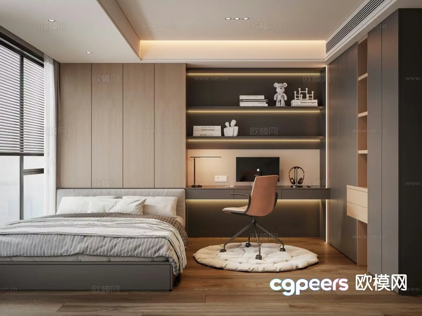 Italian tatami bedroom 3d model