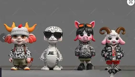 Cartoon Animal Figurines 3D Model – 13245 – VRAY Render