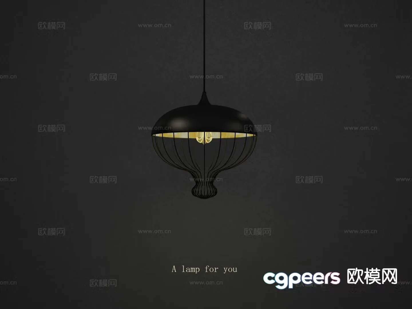 Industrial style chandelier 3d model