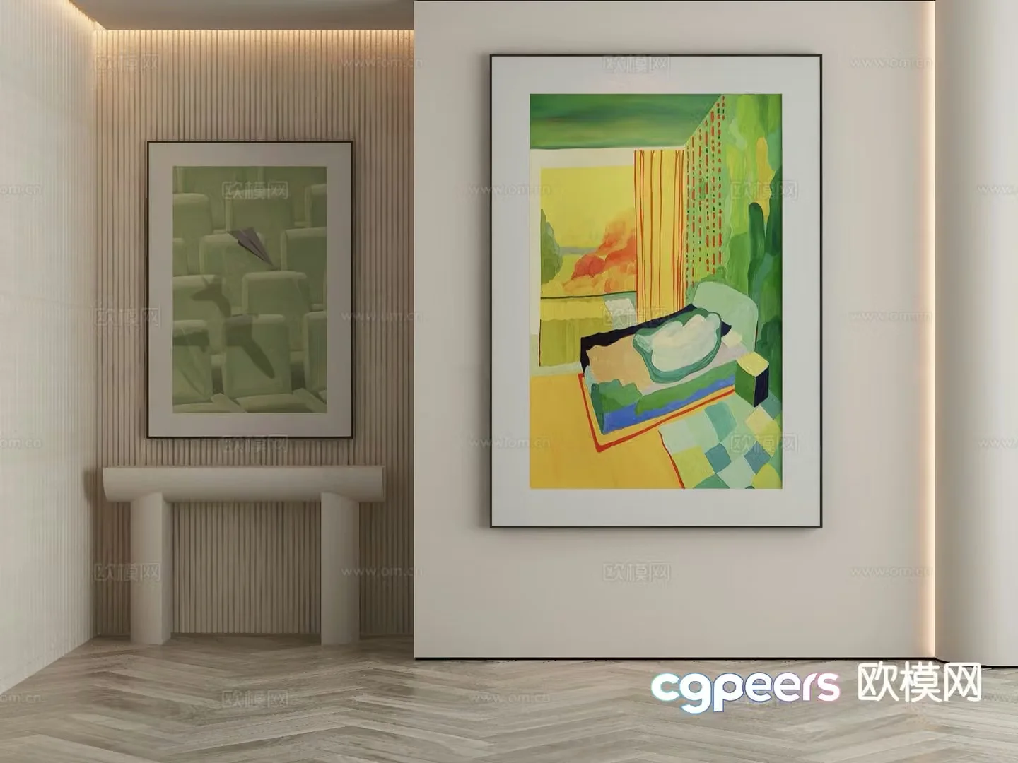 Modern art painting decorative painting 3d model