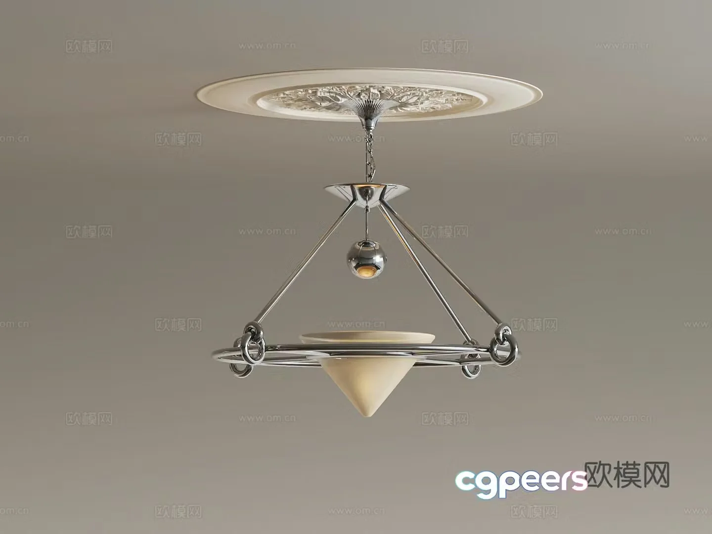 Wasabi Metal Chandelier_Middle Style Metal Chandelier 3D Model