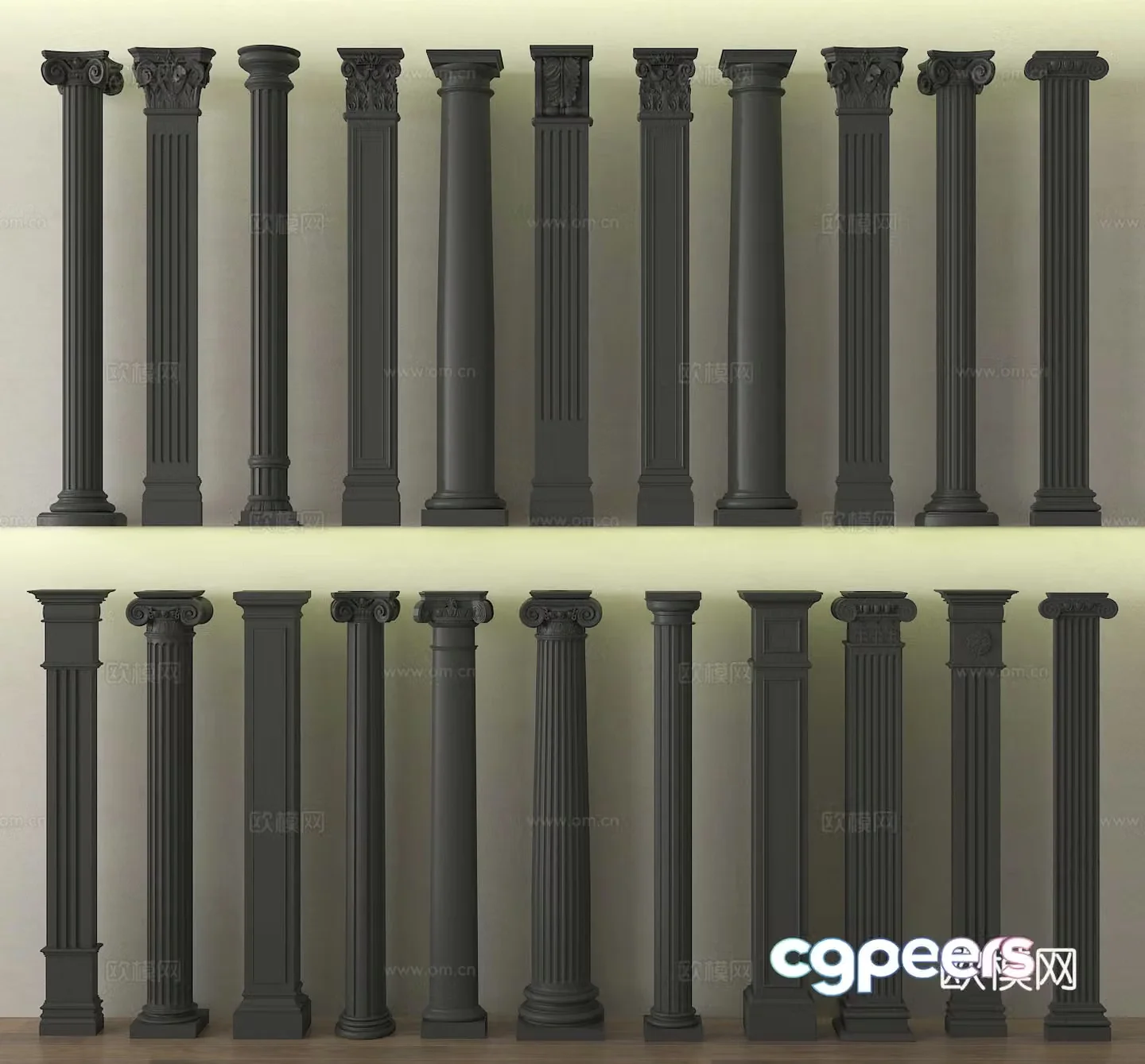Column Roman column Gate column Gypsum column 3D model