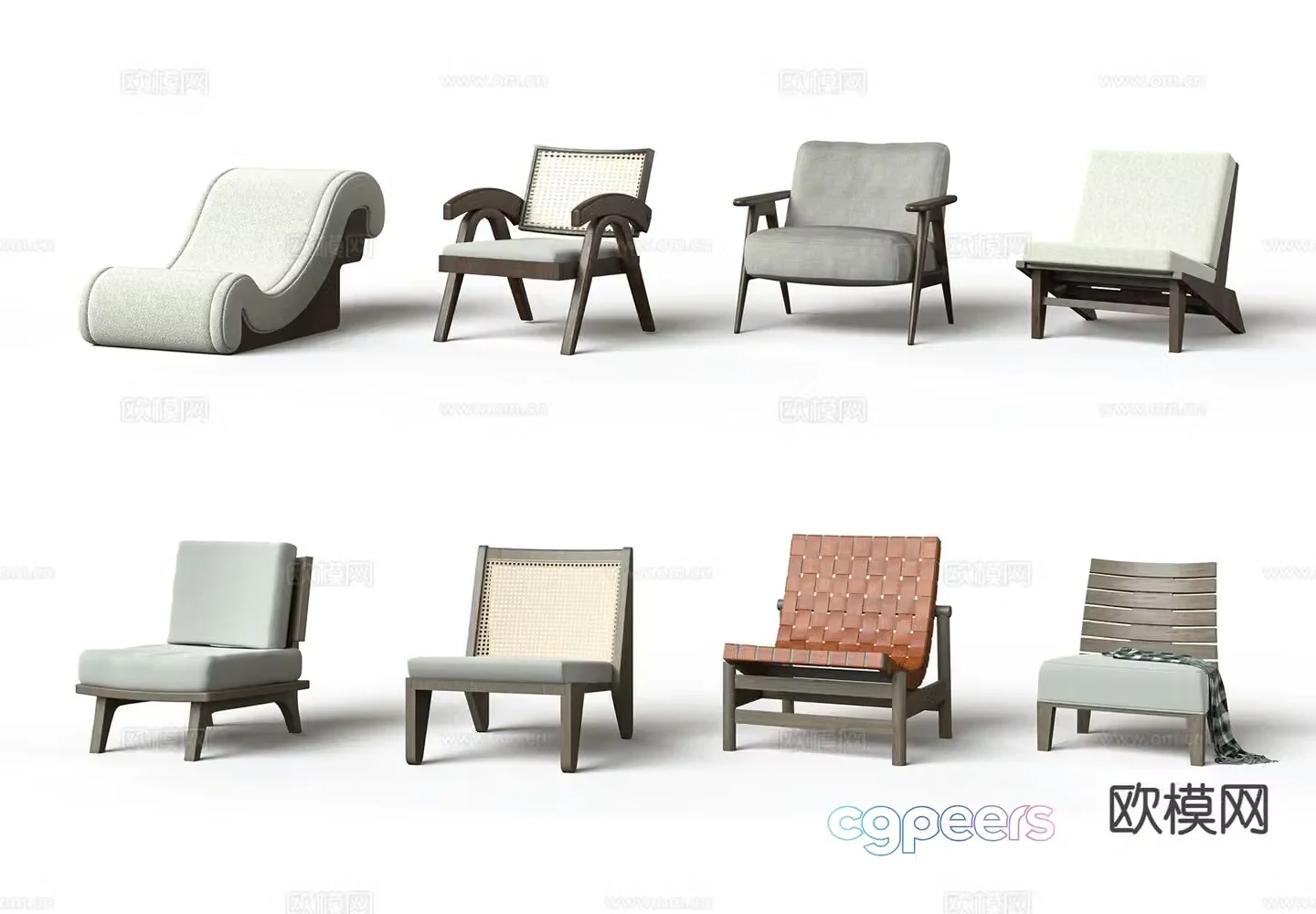 Wabi-sabi chair sofa chair leisure chair 3d model