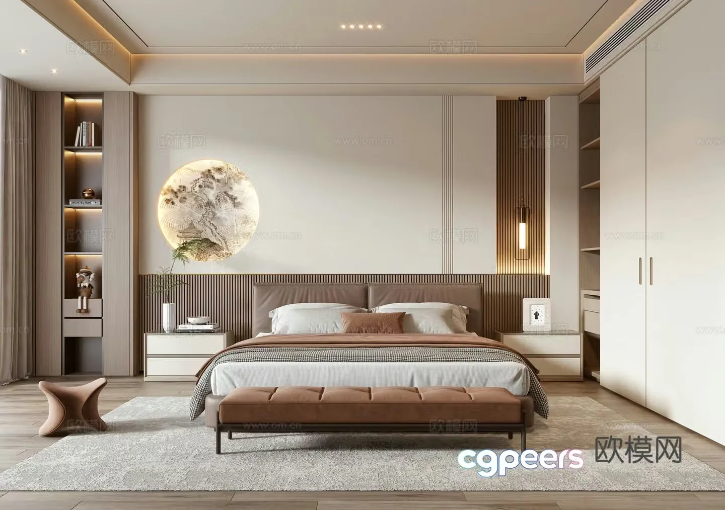 New Chinese bedroom 3D model