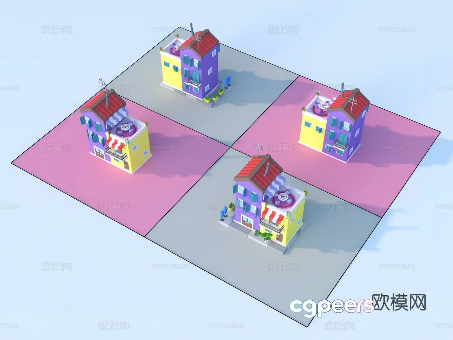 Cartoon toys Architecture Sketch 3d Model