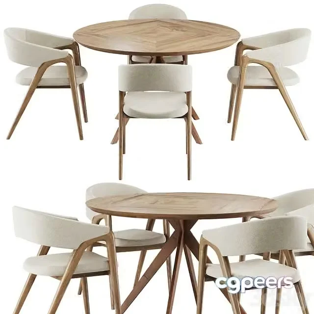 3ds Max Free – Dinning chair and table set3