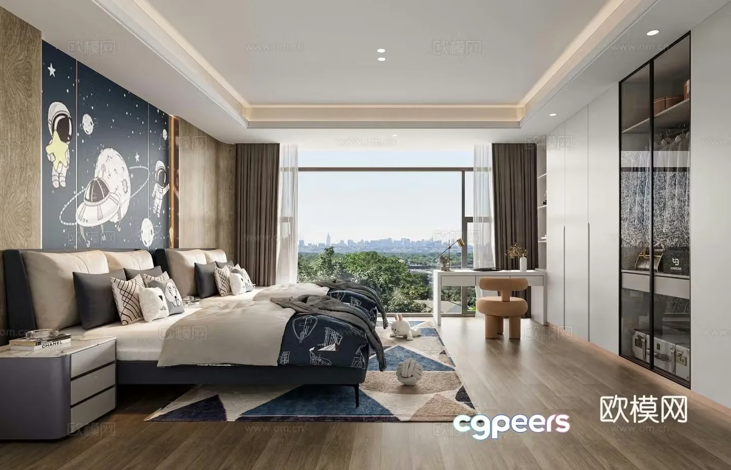 Modern light luxury children’s room 3D model