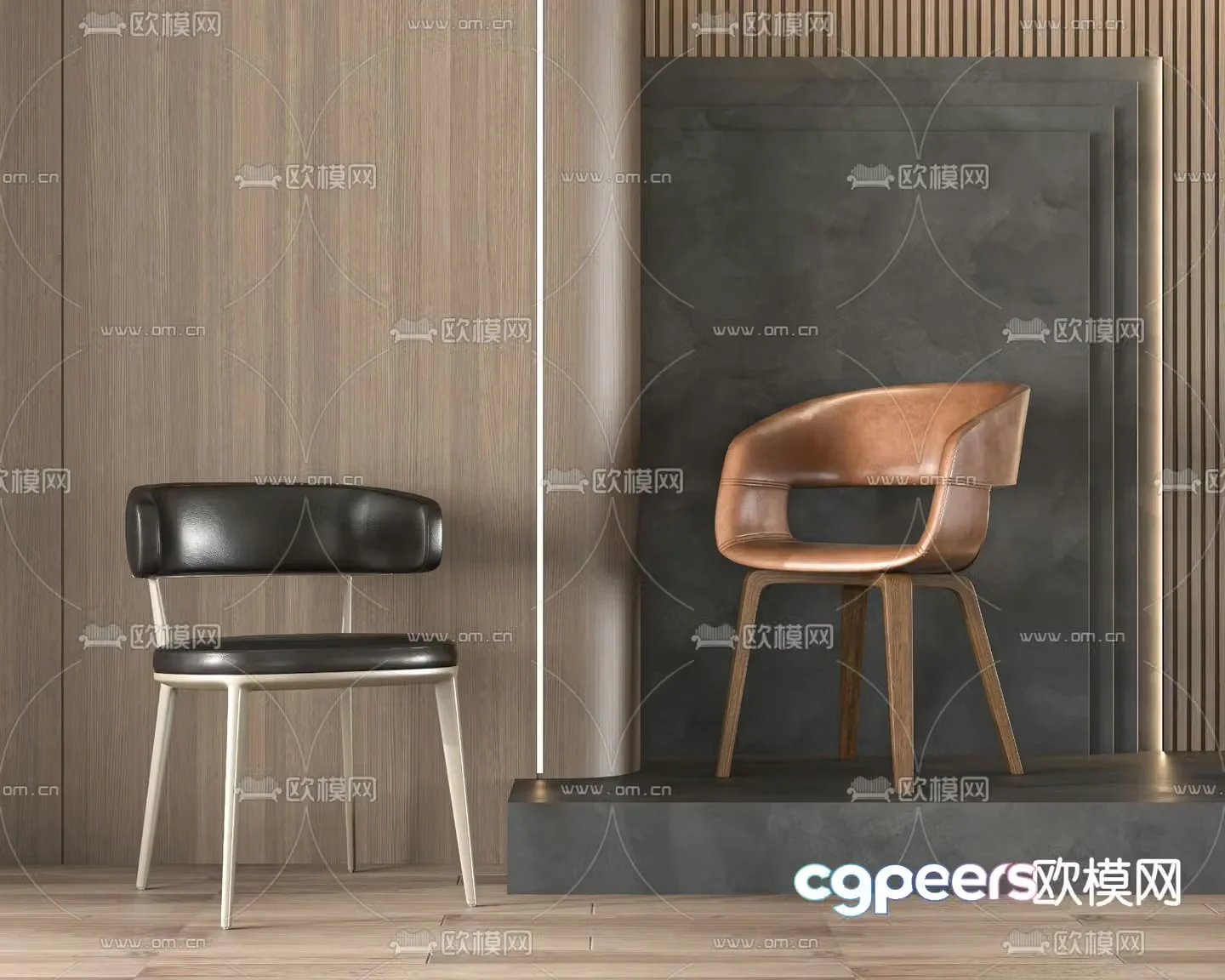 Modern single chair dining chair 3d model