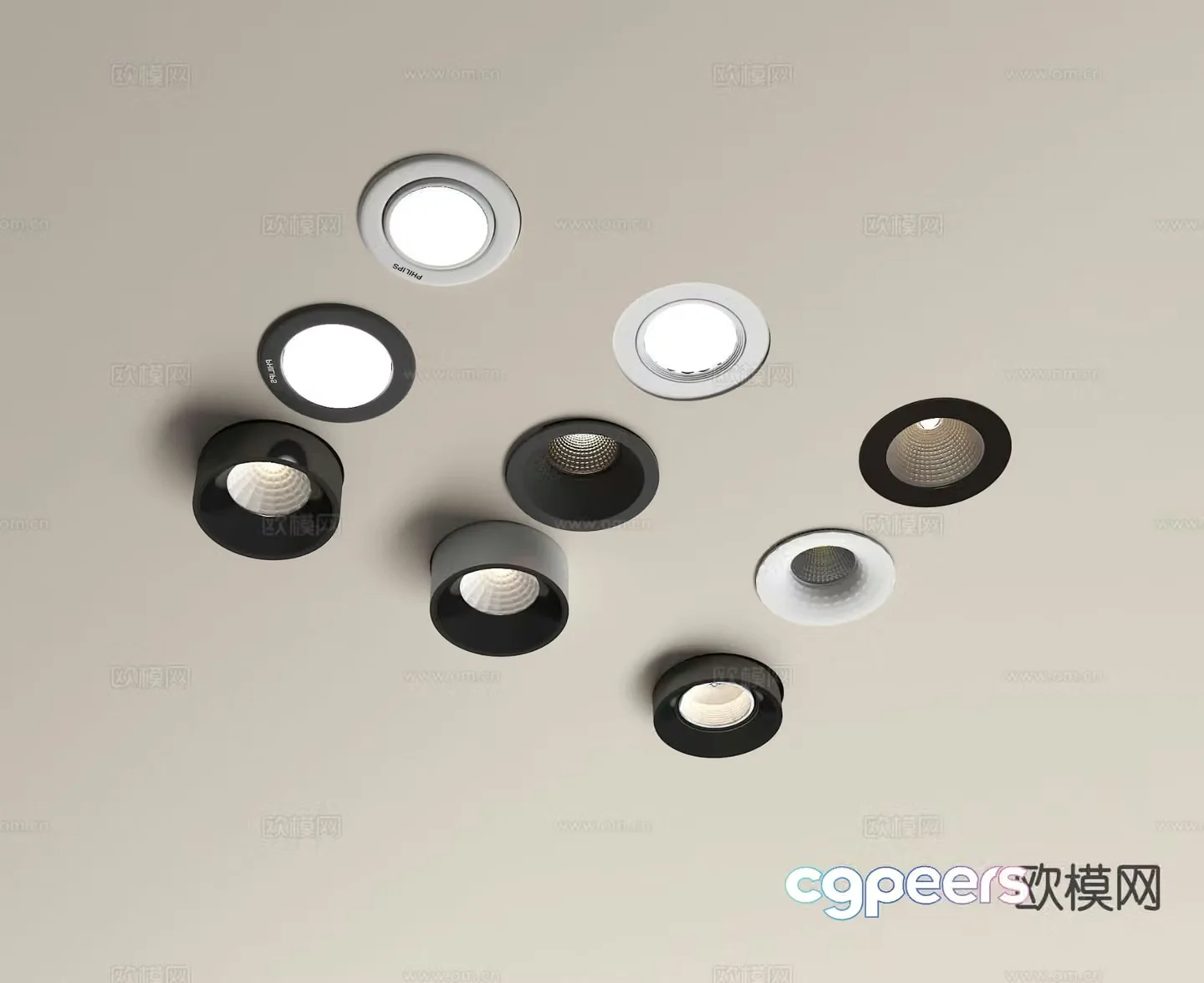 Recessed downlight spotlight 3d model