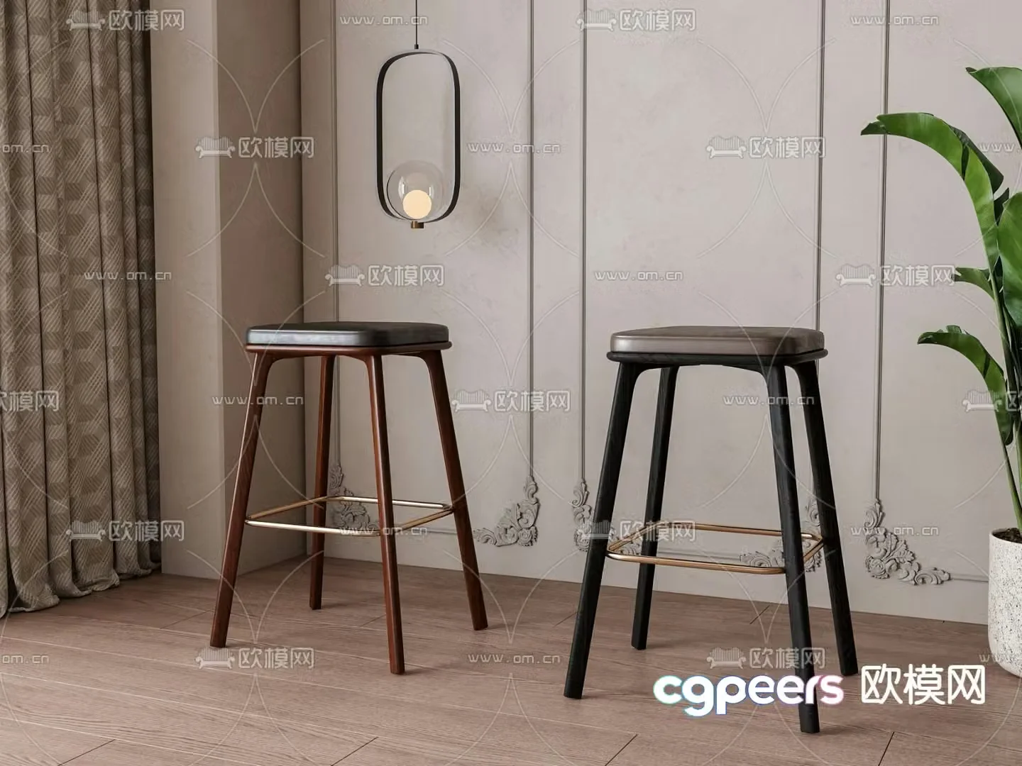bar stool bar stool high stool 3d model