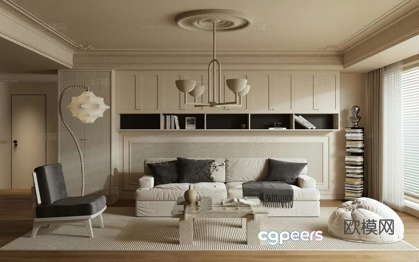American living room 3d model