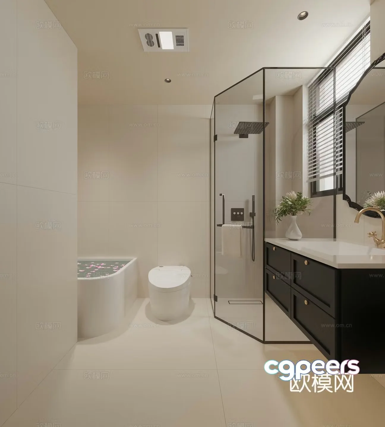 Modern French bathroom 3d model