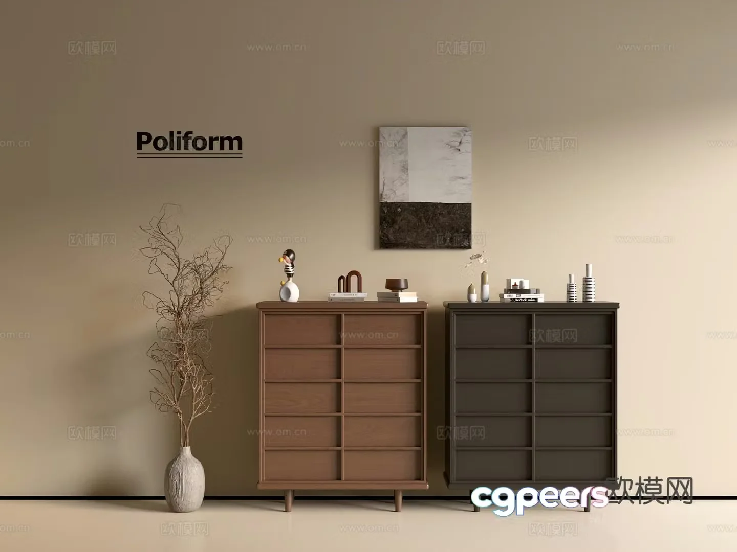 Modern wood grain cabinet ins wind minimalist wind cabinet whole cabinet sideboard balcony cabinet storage 3D model