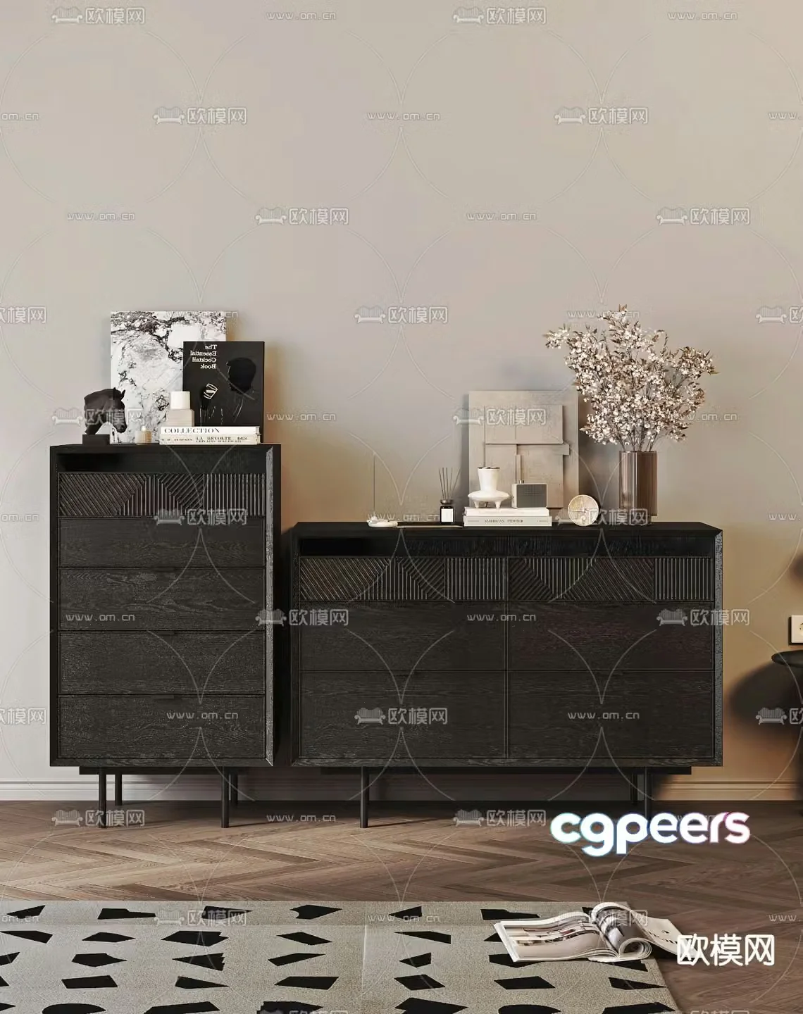 Medieval style chest of drawers 3D model