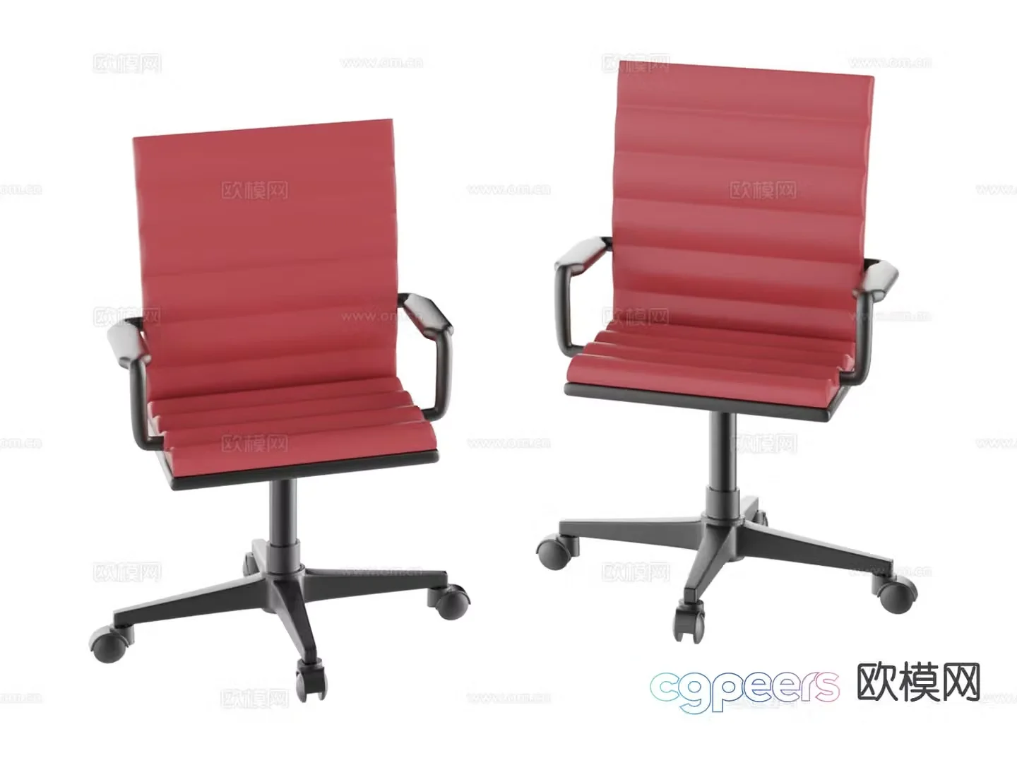 Red office chair 3d model