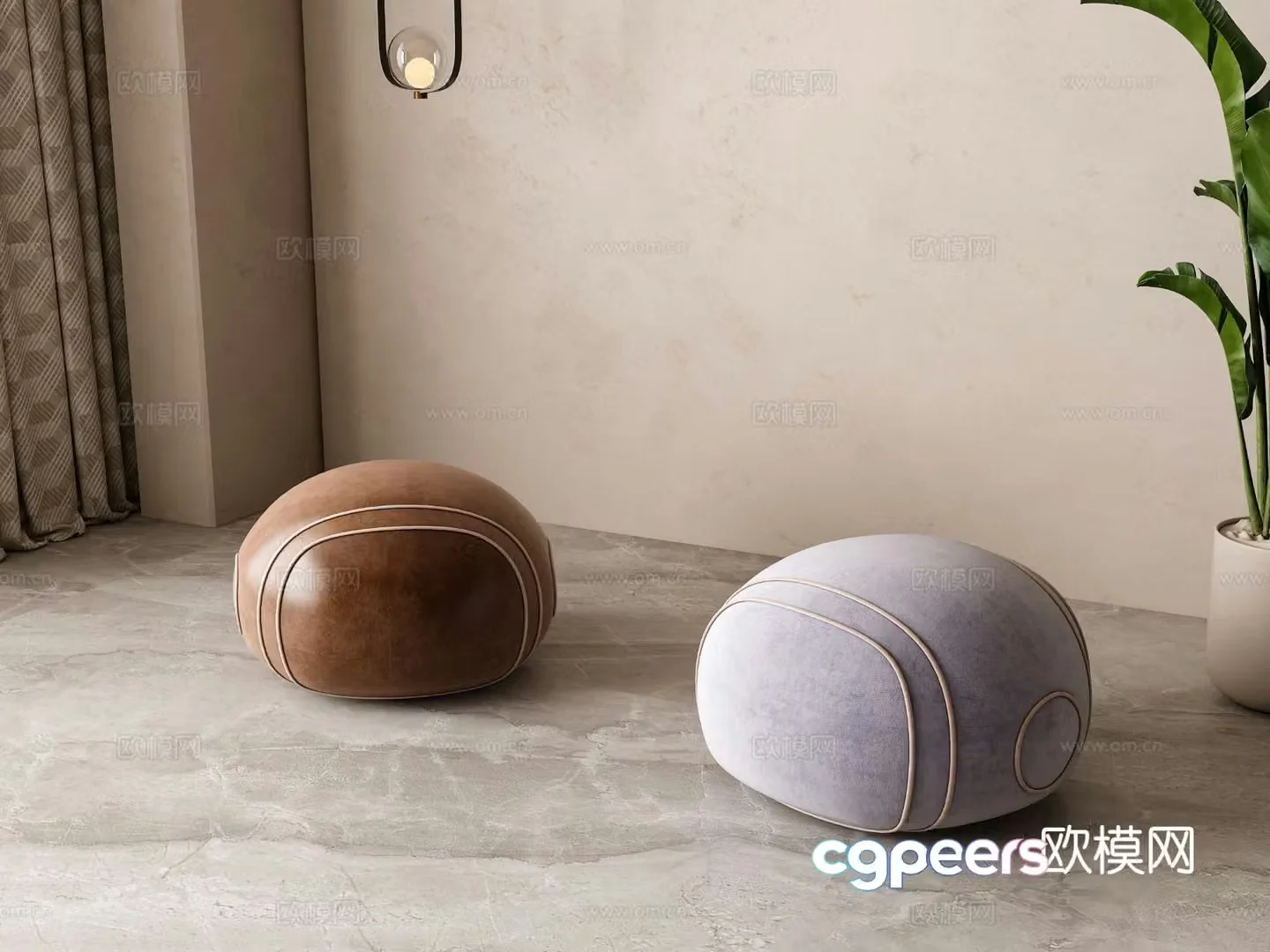 Modern lazy sofa bean bag sofa sofa stool 3d model