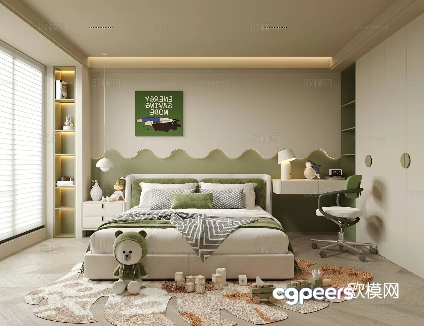 Modern universal children’s room Children’s room Girls room Boys room Children’s bed 3D model