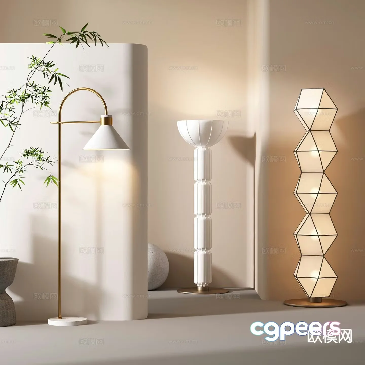 French floor lamp artistic floor lamp 3d model